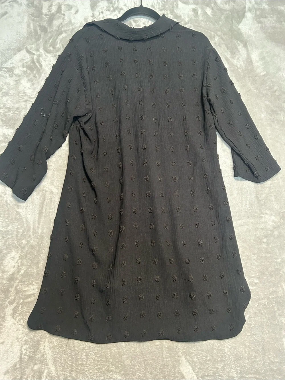 B Long Tunic Top Women’s Medium Black Gauze Witchy